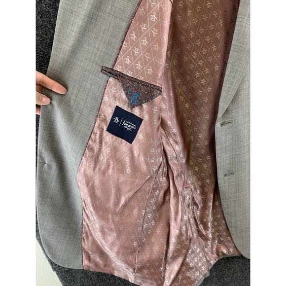 Original Penguin Men’s Blazer Slim Fit Jacket Wool Gray Retail$375 NWT Size 40R - Picture 8 of 15
